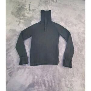 POLO Jeans Company Sz S Womens Black Sweater Turtle Neck T-Snap Knitted C13-14